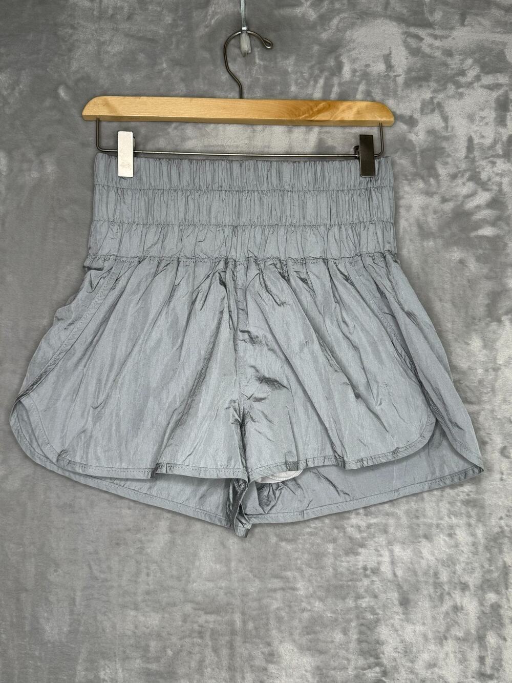 Free People The Way Home Run Shorts Womens M Gray High Waist Athletic Liner